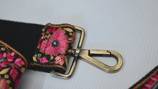 Embroidered Purse Strap Crossbody Strap for Purses Handbag Boho Bag Strap Floral Embroidery Replacement Strap Boho Guitar Strap Gift for her