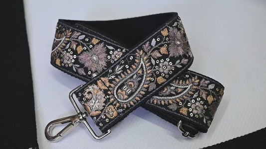 Gift Wife Embroidered Purse Strap Crossbody Strap for Purses Handbag Boho Bag Strap Floral Embroidery Replacement Strap Boho Guitar Strap