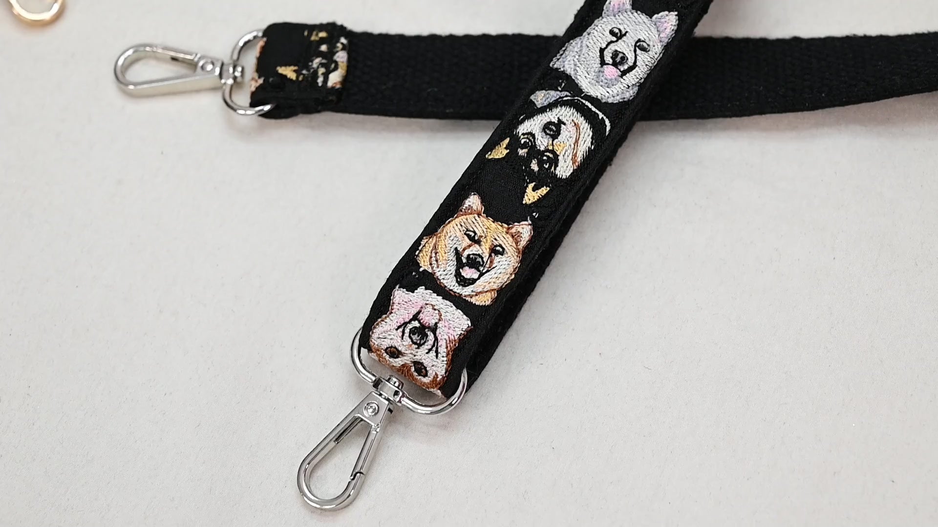 Embroidered Dog Strap, Cotton Jacquard Crossbody Bag Replacement Strap