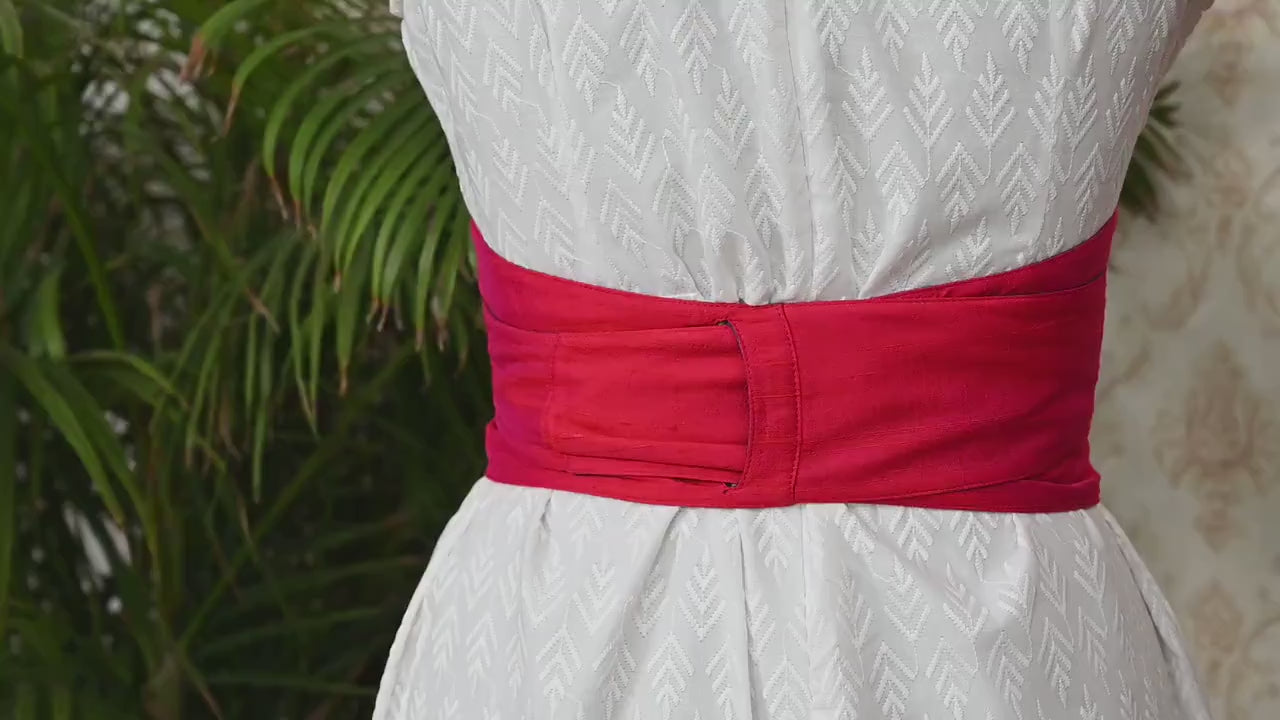 Silk Shantung Reversible Fabric Belt Purple Obi Wrap Women Sash Belt Adjustable Customized Wedding Dress Gift Mom Daughter Wrap & Tie