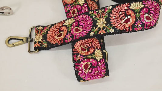 Embroidered Purse Strap Crossbody Strap for Purses Handbag Boho Bag Strap Embroidery Replacement Strap Boho Guitar Strap Gift for Friend