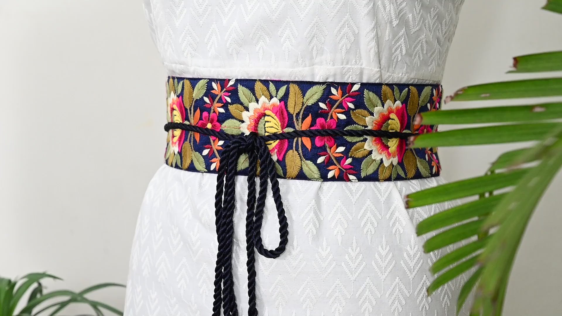 Reversible Embroidered Belt Obi Wrap Sash Belt Women Adjustable Bohemian Ethnic Customized Summer Wedding Dress Christmas Gift Mother
