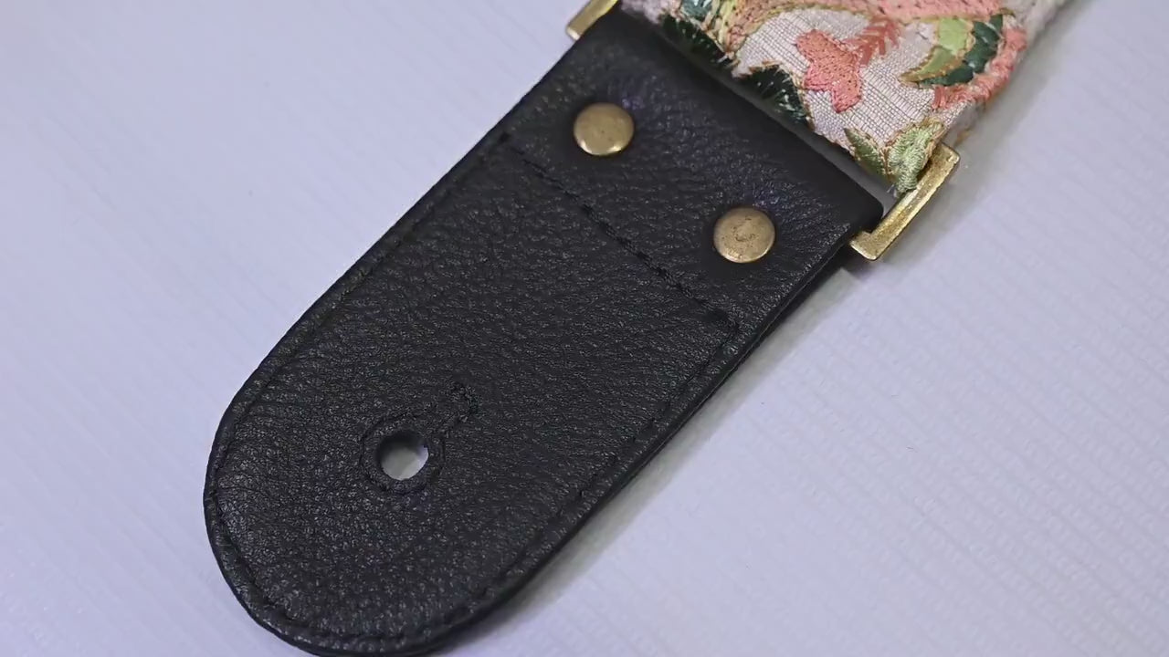 Acoustic Guitar Strap Adjustable Fender Electric Guitar Bass Leather Ukulele Boho Unique Black Gift for Guitar Players Musician Guitarist