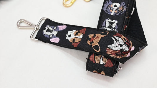 Embroidered Dog Strap for Purses, Boho Crossbody Bag Replacement Strap Gift for Mom