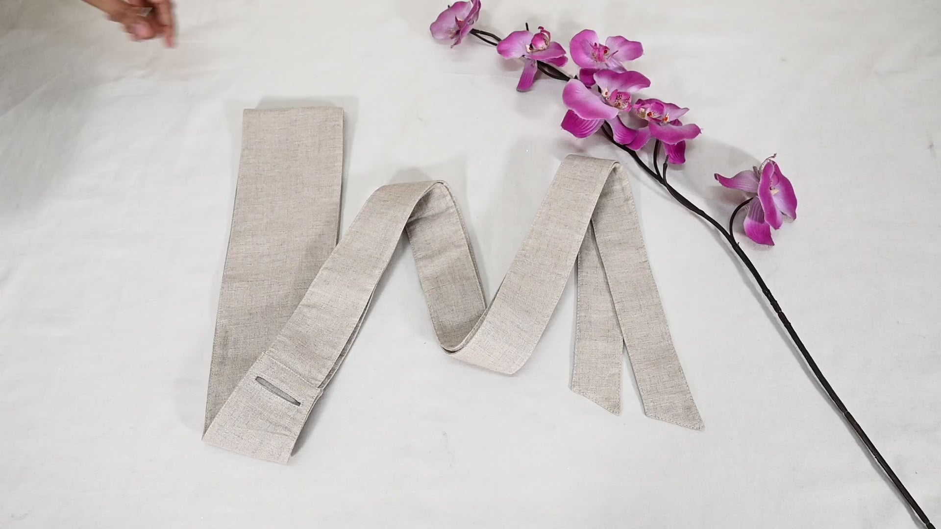 Natural Linen Obi Wrap Sash Belt: Adjustable Bohemian Ethnic Waist Accessory
