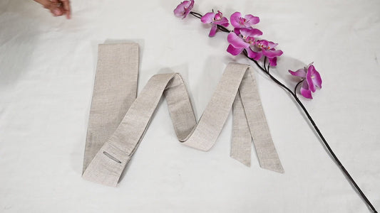 Natural Linen Obi Wrap Sash Belt: Adjustable Bohemian Ethnic Waist Accessory