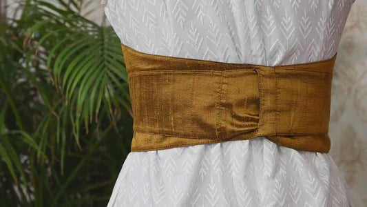 Silk Shantun Reversible Fabric Belt Brown Black Obi Wrap Women Sash Belt Adjustable Customized Wedding Dress Gift for Friend Wrap & Tie