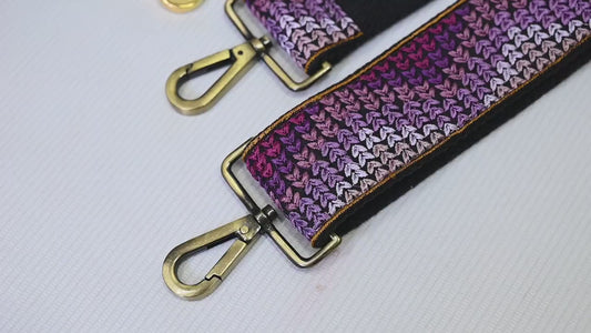 Purple Embroidery Replacement Purse Strap Gift Wife Crossbody Strap for Purses Floral Embroidered Bag Strap Boho Guitar Strap Handbag Strap