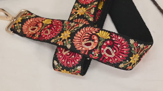 Embroidered Purse Strap Crossbody Strap for Purses Handbag Boho Bag Strap Embroidery Replacement Strap Boho Guitar Strap Gift for Father