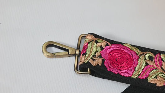 Embroidered Purse Strap Crossbody Strap for Purses Handbag Boho Bag Strap Floral Embroidery Replacement Strap Boho Guitar Strap Gift for her