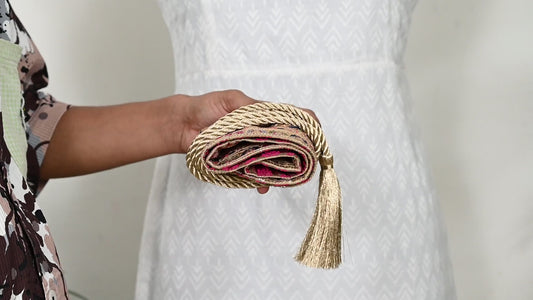 Beige Reversible Embroidery Fabric Belt Gold Obi Wrap Women Sash Belt Adjustable Bohemian Ethnic Customized Summer Wedding Dress Gift Friend