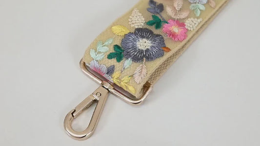 Embroidered Canvas Bag Strap Purse Strap Messenger Crossbody Strap for Purses Handbag Embroidery Replacement Strap Boho Guitar Strap Gift