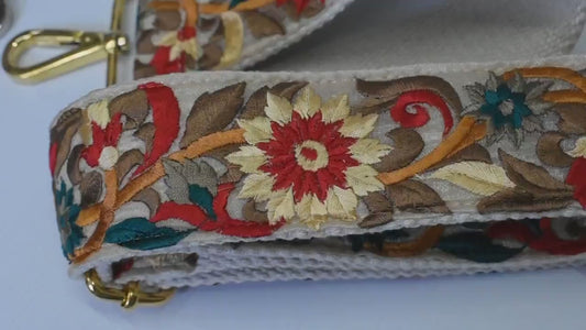 Crossbody Strap for Purses Handbag Embroidered Purse Strap Boho Bag Strap Floral Embroidery Replacement Strap Boho Guitar Strap Gift for her