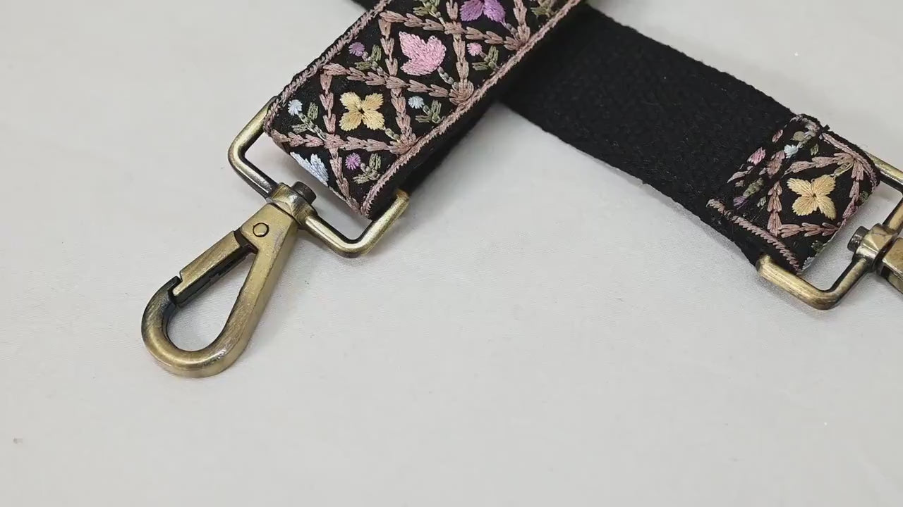 Gift for Wife Embroidered Messenger Bags Strap Crossbody Strap for Purses Boho  Embroidery Replacement Strap Boho Guitar Strap Handbag Strap