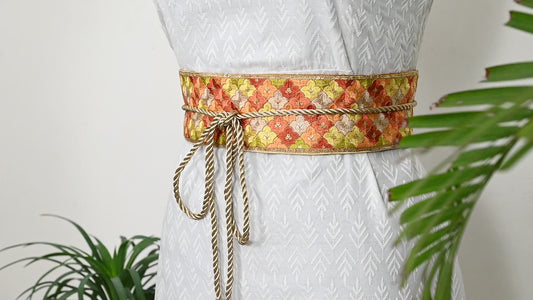 Reversible Embroidered Belt Obi Wrap Women Wedding Sash Belt Adjustable Bohemian Ethnic Customized Summer Dresses Christmas Gift Multicolor