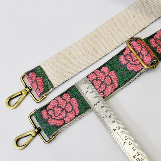 Floral Replacement Handbag Boho Bag Strap Embroidered Adjustable Embroidery Camera Strap Crossbody Strap Purses Guitar Strap Gift Daughter