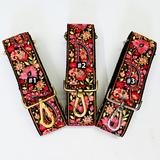 Paisley Embroidered Purse Strap Crossbody Adjustable Strap for Purses Handbag Messenger Strap Embroidery Replacement Guitar Strap Gift for Wife