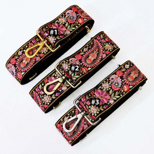 Paisley Embroidery Replacement Crossbody Strap for Purses Handbag Boho Bag Strap Guitar Strap Gift for Friend