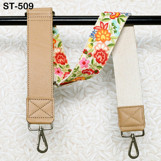 Replacement Leather Handbag Boho Bag Strap Gift for Friends Camera Strap Shoulder Strap Purses Embroidery Pale Taupe Adjustable Strap