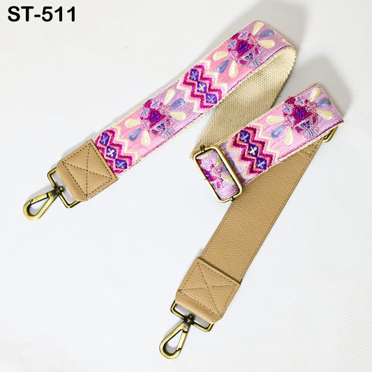 Replacement Leather Handbag Boho Bag Strap Gift for Friends Camera Strap Shoulder Strap Purses Pale Taupe Embroidery Adjustable Strap