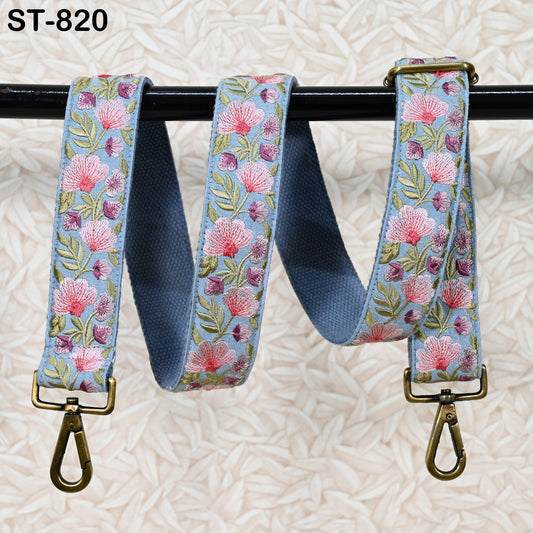 Embroidered Canvas Bag Strap Purse Strap Messenger Crossbody Strap for Purses Handbag Embroidery Replacement Strap Boho Guitar Strap Gift
