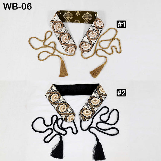 Reversible Embroidered Obi Belt Wrap Women Sash Belt Adjustable Bohemian Ethnic Customized Summer Wedding Dress Gift Sister Black Ivory