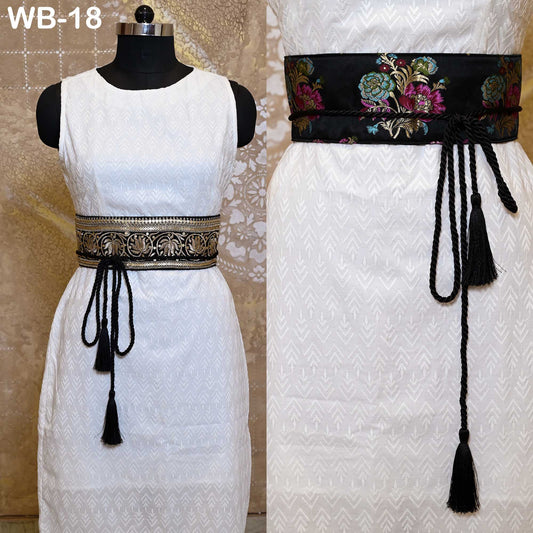 Reversible Embroidered Velvet | Brocade Sash Belt: Bohemian Wedding Dress Accessory (Customizable)