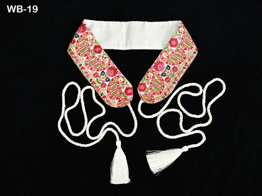 Reversible Embroidered Paisley Obi Belt – Bohemian Sash for Dresses