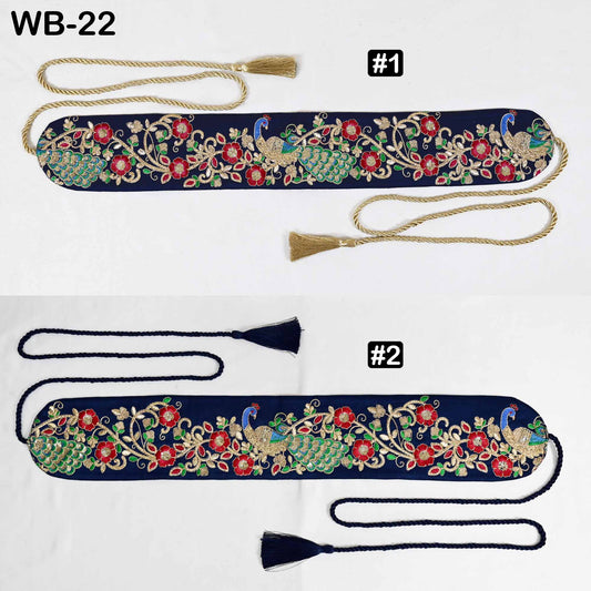Reversible Embroidered Fabric Belt: Bohemian Ethnic Sash for Dresses (Customizable)