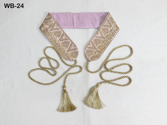 Onion Pink Reversible Embroidery Fabric Belt Gold Obi Wrap Women Sash Belt Adjustable Bohemian Ethnic Summer Wedding Dress Gift Friend (Copy)