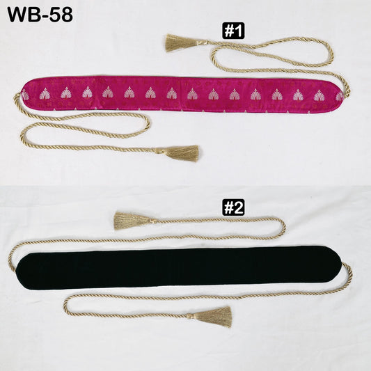 Reversible Embroidered Obi Belt Multicolor: Velvet, Brocade Back, Adjustable Boho Sash (Customizable)