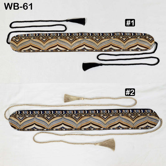 Reversible Embroidered Obi Belt: Bohemian Ethnic Sash for Dresses with Velvet and Brocade (Customizable)