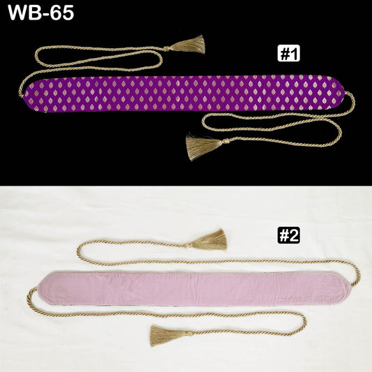 Reversible Embroidered Obi Belt: Multicolor Floral, Pink Velvet | Brocade Back, Adjustable Sash (Customizable)