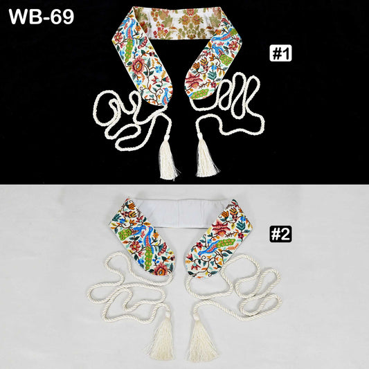 Reversible Embroidered Obi Belt: Bohemian Ethnic Sash for Dresses (Customizable)