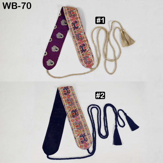 Embroidered Elephant Reversible Belt: Bohemian Ethnic Sash for Dresses (Customizable)