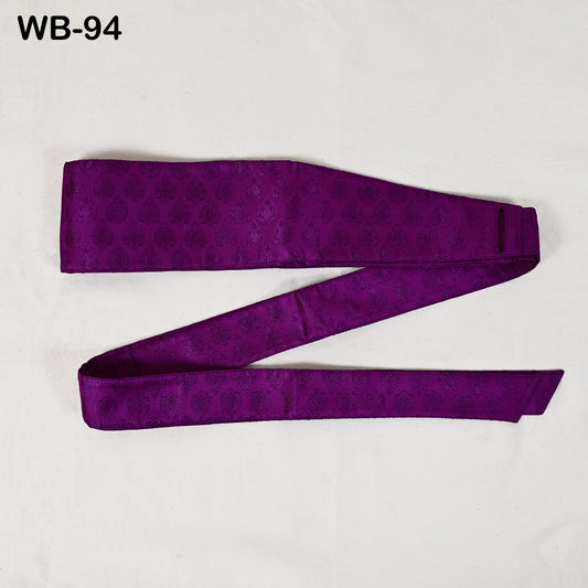 Handmade Reversible Silk Brocade Obi Belt: Purple Jacquard Sash for Wedding Dresses (Adjustable)