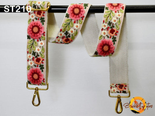 Replacement Handbag Strap Gift for Friend Embroidered Camera Strap Crossbody Boho Strap for Purses Bag Embroidery Adjustable Guitar Strap