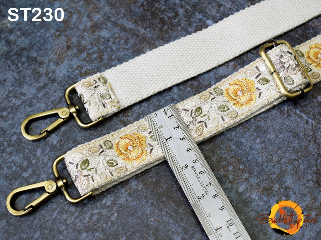 Embroidered Purse Strap Crossbody Strap for Purses Gift for Daughter Handbag Boho Bag Strap Floral Embroidery Replacement Boho Guitar Strap
