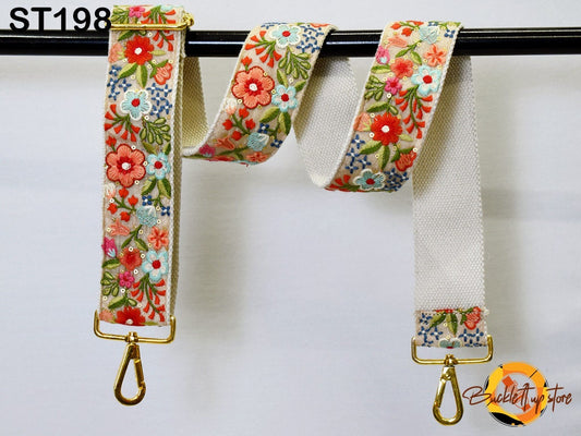 Embroidered Camera Strap Crossbody Strap for Purses Adjustable Handbag Boho Bag Strap Embroidery Replacement Strap Guitar Strap Gift for her
