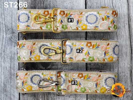 Embroidered Sling Bag Strap Crossbody Purses Strap Boho Handbag Replacement Strap Floral Embroidery Boho Guitar Strap Gift for Christmas